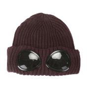 Merino Wool Goggle Beanie Hat C.p. Company , Purple , Heren