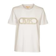 Witte Sweater met Grommet Empire Tee Michael Kors , White , Dames