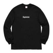 2020 Box Logo Lange Mouw Zwart Supreme , Black , Heren