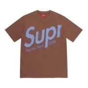 Intarsia Spellout Bruin T-shirt Supreme , Brown , Heren