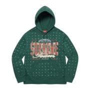 Donkergroene Rhinestone Hoodie Limited Edition Supreme , Green , Heren