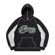 Zwarte Paneel Script Hoodie Limited Edition Supreme , Black , Heren