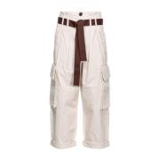 Hoge taille wijde broek in wit Pinko , White , Dames