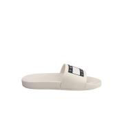 Witte PVC Logo Sliders voor Mannen Tommy Jeans , White , Heren