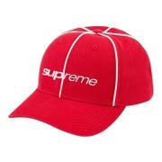 Rode Piping 6-Panel Hoed Limited Edition Supreme , Red , Unisex