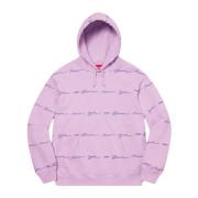 Script Stripe Hoodie Paars Supreme , Purple , Heren