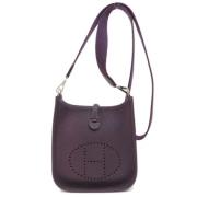 Pre-owned Leather shoulder-bags Hermès Vintage , Purple , Dames