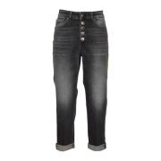 Zwarte Jeans met Sieradendetail Dondup , Black , Dames