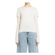 Cashmere Layered Knit Tee TotêMe , White , Dames