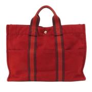 Pre-owned Canvas handbags Hermès Vintage , Red , Dames