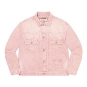 Beperkte oplage Denim Trucker Jacket Pink Supreme , Pink , Heren