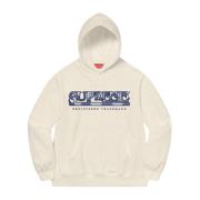 Witte Denim Logo Hoodie Limited Edition Supreme , Beige , Heren