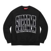 Beperkte Oplage Steden Arc Crewneck Zwart Supreme , Black , Heren