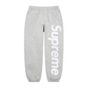 Satin Appliqué Sweatpant Heather Grey Supreme , Gray , Heren