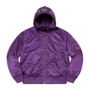 Paarse Hooded Ma-1 Jas Supreme , Purple , Heren