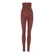 Hoge Taille Cupro Stretch Leggings Cortana , Red , Dames