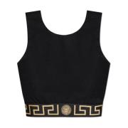 Top met logo Versace , Black , Dames