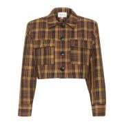 Multi Color Check Blazer Jas Gestuz , Multicolor , Dames