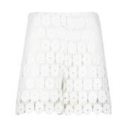 Witte Macramé Effect Rok Erika Cavallini , White , Dames