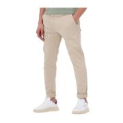 Stretch Twill Chino Broek in Beige Dstrezzed , Beige , Heren