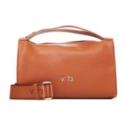 Bruine Leren Tas V73 , Brown , Dames