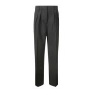 Elegante Wijde Plooi Broek Róhe , Black , Dames