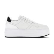 Panelled Sneakers Logo Print Flatform Zool Hogan , White , Dames