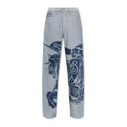 Jeans met het logo Burberry , Blue , Heren