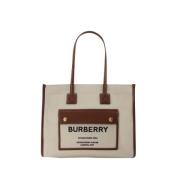 Cotton handbags Burberry , Beige , Dames