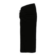 Zwarte Gerimpelde Zijdelingse Split Rok Paco Rabanne , Black , Dames