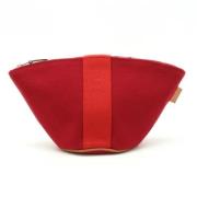 Pre-owned Canvas pouches Hermès Vintage , Red , Dames