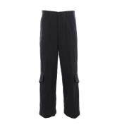 Zwarte Cargo Broek Oversize Stijl Dries Van Noten , Black , Heren