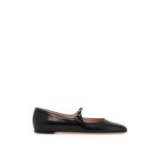 Leren Ballerina Flats met Embleem Gesp Bally , Black , Dames