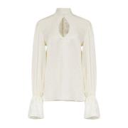 Leopard Jacquard Cut-Out Blouse Nina Ricci , Beige , Dames