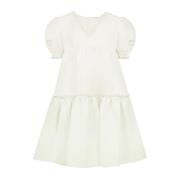 Taffeta Babydoll Jurk Natuurlijke Stijl Nina Ricci , White , Dames