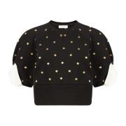 Zwart polka dot crop top Nina Ricci , Black , Dames