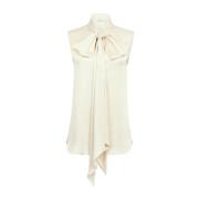 Champagne Mouwloze Strik Shirt Nina Ricci , Beige , Dames