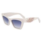 Witte Acetaat Zonnebril Sf1081Se-103 Salvatore Ferragamo , White , Dam...