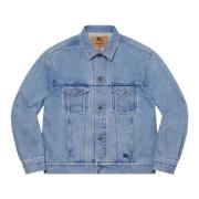 Beperkte oplage Denim Trucker Jacket Blauw Supreme , Blue , Heren