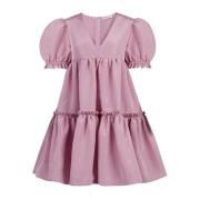 Donkerroze Taffeta Babydoll Jurk Nina Ricci , Pink , Dames