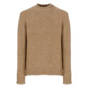 Bruine Alpaca Crewneck Sweater Jil Sander , Brown , Heren