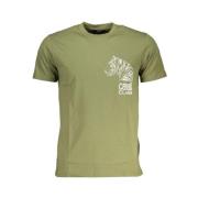 Groene Katoenen Crew Neck T-Shirt Cavalli Class , Green , Heren