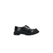 Zwarte Leren Derby Platte Schoenen Adieu Paris , Black , Heren