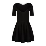 Zwarte Flared Jurk met Hartvormige Halslijn Nina Ricci , Black , Dames