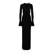 Zwart Vloeibaar Jersey Midi Jurk Nina Ricci , Black , Dames