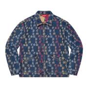 Gradient Jacquard Denim Work Jacket Blue Supreme , Blue , Heren