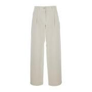 Witte Baggy Fit Jeans met Riemlussen Brunello Cucinelli , White , Dame...