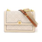 Monogram Jacquard Schoudertas Tory Burch , Beige , Dames