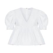 Witte Gerimpelde Babydoll Top Nina Ricci , White , Dames