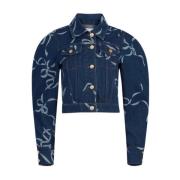 Strik Print Denim Jack Nina Ricci , Blue , Dames